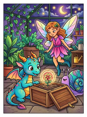 Finished example of the Color by Number page: The Golden Bud