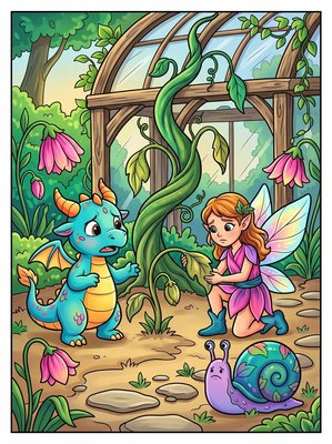 Finished example of the Color by Number page: The Vine Wilts