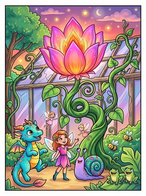 Finished example of the Color by Number page: The Great Bloom