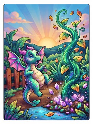 Finished example of the Color by Number page: The Great Vine