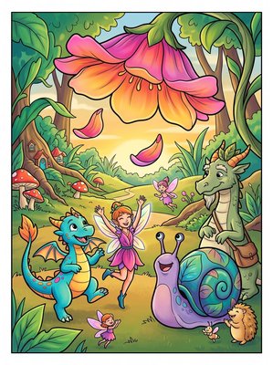 Finished example of the Color by Number page: A Garden for Everyone