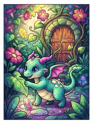 Finished example of the Color by Number page: The Hidden Gate