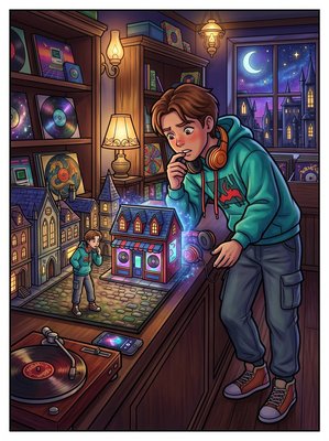 Finished example of the Color by Number page: Tiny City