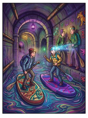 Finished example of the Color by Number page: Beneath the City