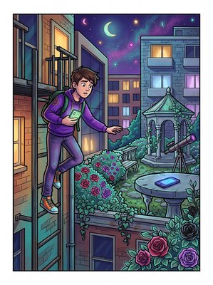 Finished example of the Color by Number page: Hidden Rooftop