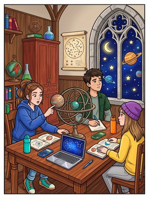 Finished example of the Color by Number page: Extra Planet