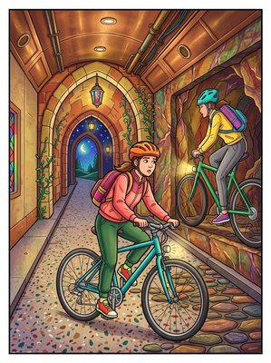 Finished example of the Color by Number page: Ancient Cyclist
