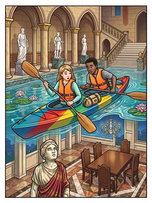 Finished example of the Color by Number page: Flooded Palace