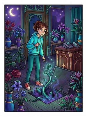 Finished example of the Color by Number page: Cellar Key
