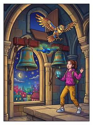 Finished example of the Color by Number page: Clockwork Bird
