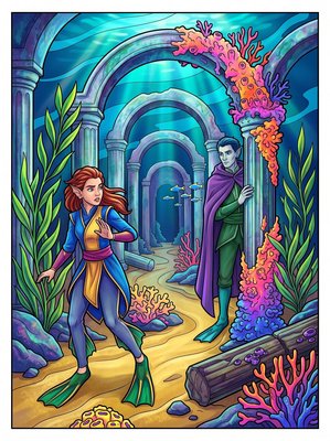 Finished example of the Color by Number page: The Stranger Beyond the Arch