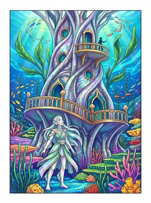 Finished example of the Color by Number page: The Archivist's Coral Tower