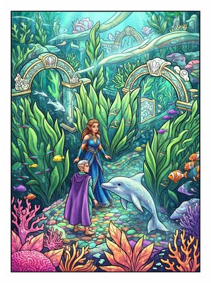Finished example of the Color by Number page: The Maze of Glowing Plants