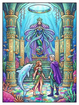 Finished example of the Color by Number page: The Hidden Sanctuary