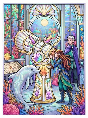 Finished example of the Color by Number page: The Observer's Tower