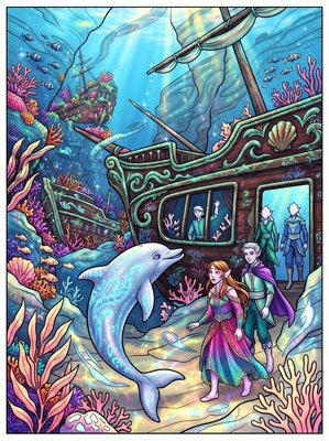 Finished example of the Color by Number page: The Royal Ship Graveyard